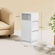 Slim Narrow Side Table with 2 Drawers and Open Shelf for Small Spaces by Vasagle