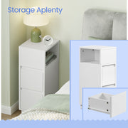 Slim Narrow Side Table with 2 Drawers and Open Shelf for Small Spaces by Vasagle