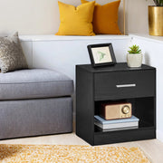 Set of 2 Bedside Tables with Drawer and Shelf for Bedroom or Lounge by Vasagle