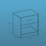 Set of 2 Bedside Tables with Drawer and Shelf for Bedroom or Lounge by Vasagle