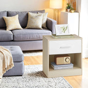 Set of 2 Bedside Tables with Drawer and Shelf for Bedroom or Living Room by Vasagle