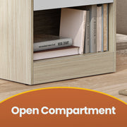 Set of 2 Bedside Tables with Drawer and Shelf for Bedroom or Living Room by Vasagle