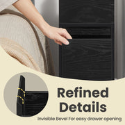 Set of 2 Slim Side Tables with Drawers and Open Shelf for Small Spaces by Vasagle