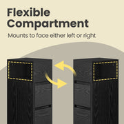 Set of 2 Slim Side Tables with Drawers and Open Shelf for Small Spaces by Vasagle