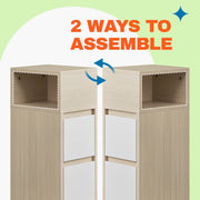 Set of 2 Slim Side Tables with Drawers and Open Storage for Small Spaces by Vasagle