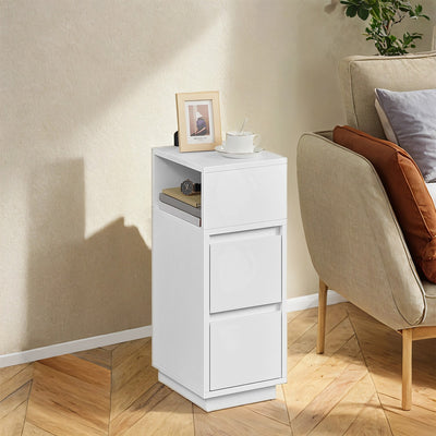 Set of 2 Slim Side Tables with Drawers and Open Storage for Living Room by Vasagle