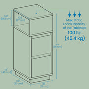 Set of 2 Slim Side Tables with Drawers and Open Storage for Living Room by Vasagle