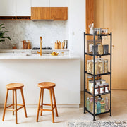 5 Tier Bathroom Storage Shelf with PP Liners for Small Spaces Freestanding Unit by Songmics