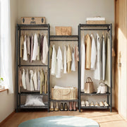 Portable Metal Clothes Rack with Adjustable Shelves and Hanging Rails by Songmics