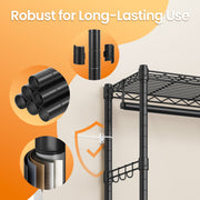 Portable Metal Clothes Rack with Adjustable Shelves and Hanging Rails by Songmics