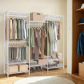 Metal Clothes Rack with Adjustable Shelves and Hanging Rails for Bedroom Storage by Songmics