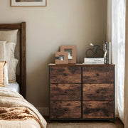 6 Drawer Fabric Chest with Sturdy Metal Frame for Bedroom or Hallway Storage by Songmics