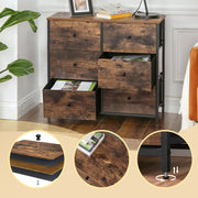 6 Drawer Fabric Chest with Sturdy Metal Frame for Bedroom or Hallway Storage by Songmics