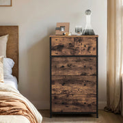 Fabric Chest of Drawers with 5 Storage Drawers for Bedroom or Hallway by Songmics
