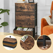 Fabric Chest of Drawers with 5 Storage Drawers for Bedroom or Hallway by Songmics