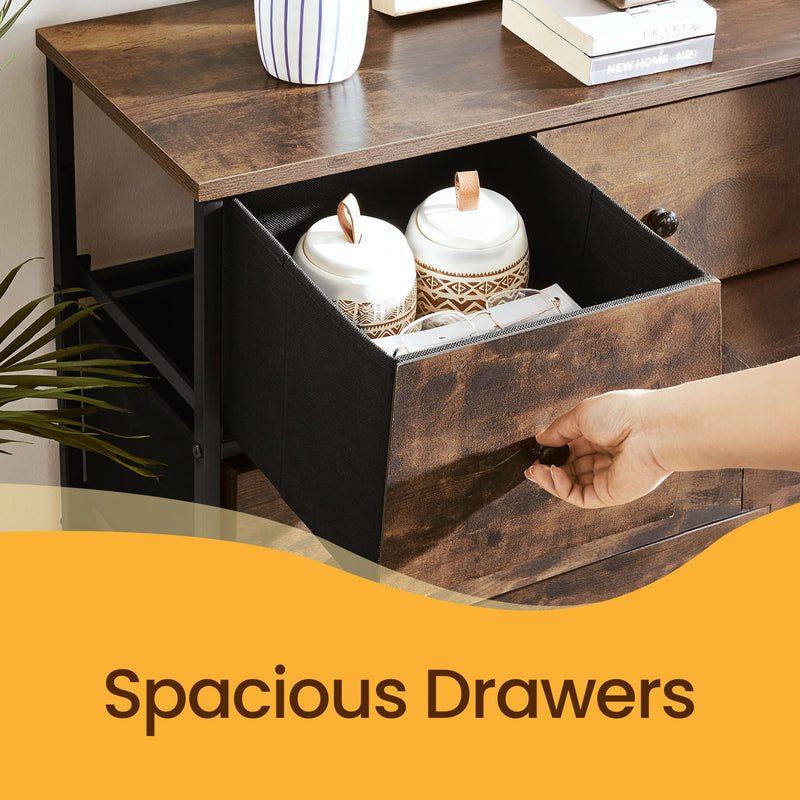 Fabric Chest of Drawers with 5 Storage Drawers for Bedroom or Hallway by Songmics