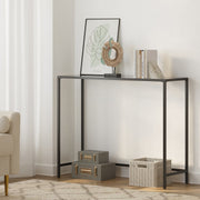 Console Table with Tempered Glass Top and Metal Frame for Hallway or Living Room by Vasagle