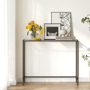 Console Table with Tempered Glass Top and Metal Frame for Hallway or Living Room by Vasagle