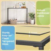 Console Table with Tempered Glass Top and Metal Frame for Hallway or Living Room by Vasagle