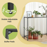 Console Table with Tempered Glass Top and Metal Frame for Hallway or Living Room by Vasagle