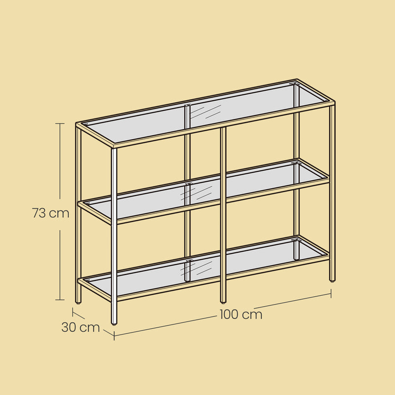 Modern 3 Tier Console Table 39 Inch Sofa Table for Hallway Living Room or Bedroom by Vasagle
