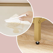 5 Tier Glass Display Shelf with Steel Frame and Arch Design Bookcase by Vasagle