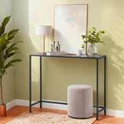 Modern Console Side Table with Tempered Glass Top for Hallway or Living Room by Vasagle