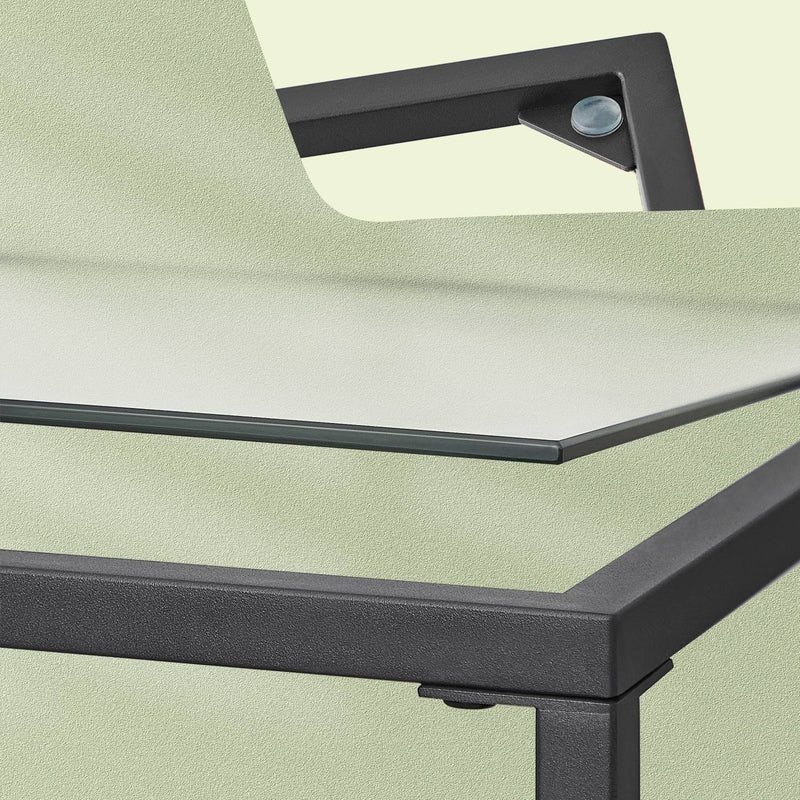 Modern Console Side Table with Tempered Glass Top for Hallway or Living Room by Vasagle