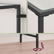 Modern Console Side Table with Tempered Glass Top for Hallway or Living Room by Vasagle