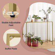 Glass Console Hallway Table with Tempered Glass Top and Gold Metal Frame for Hallway or Lounge by Vasagle, 100x35cm