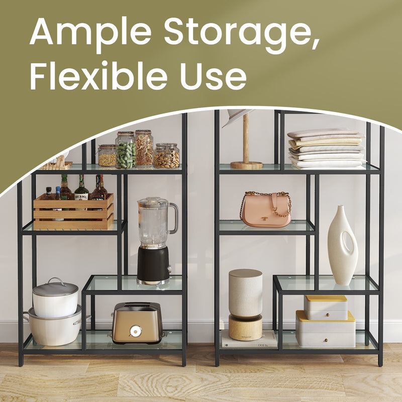 6 Tier Tall Bookshelf and Display Storage Shelf for Living Room or Office by Vasagle