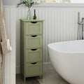 Freestanding Bathroom Storage Cabinet with 4 Drawers White Slim Floor Unit by Vasagle