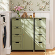 Freestanding Bathroom Storage Cabinet with 4 Drawers White Slim Floor Unit by Vasagle