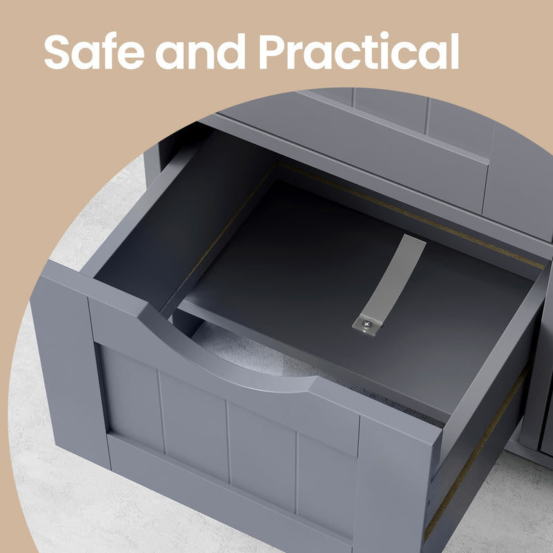 Freestanding Bathroom Storage Cabinet with 4 Drawers Small Space Unit 82cm Tall by Vasagle