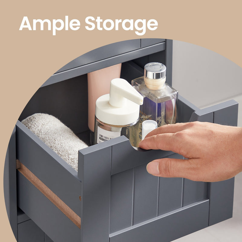 Freestanding Bathroom Storage Cabinet with 4 Drawers Small Space Unit 82cm Tall by Vasagle