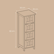 Freestanding Bathroom Storage Cabinet with 4 Drawers Small Space Unit 82cm Tall by Vasagle