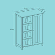 Freestanding Bathroom Storage Cabinet with Drawers and Door for Small Spaces by Vasagle
