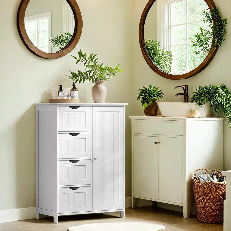 Freestanding Bathroom Storage Cabinet with 4 Drawers for Floor Organisation by Vasagle