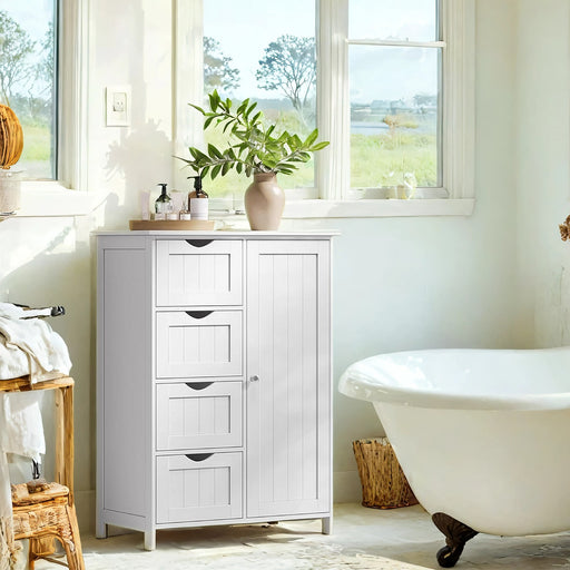 Freestanding Bathroom Storage Cabinet with 4 Drawers for Floor Organisation by Vasagle
