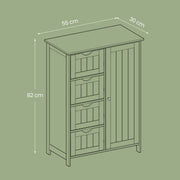 Freestanding Bathroom Storage Cabinet with 4 Drawers for Floor Organisation by Vasagle