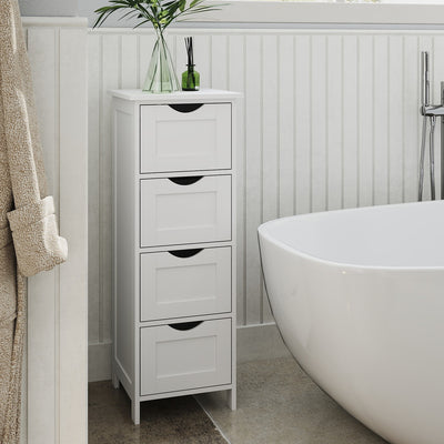 Freestanding Bathroom Storage Cabinet with 4 Drawers Compact Space Saver by Vasagle
