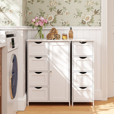 Freestanding Bathroom Storage Cabinet with 4 Drawers Compact Space Saver by Vasagle