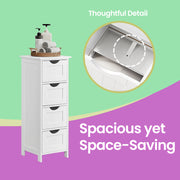Freestanding Bathroom Storage Cabinet with 4 Drawers Compact Space Saver by Vasagle