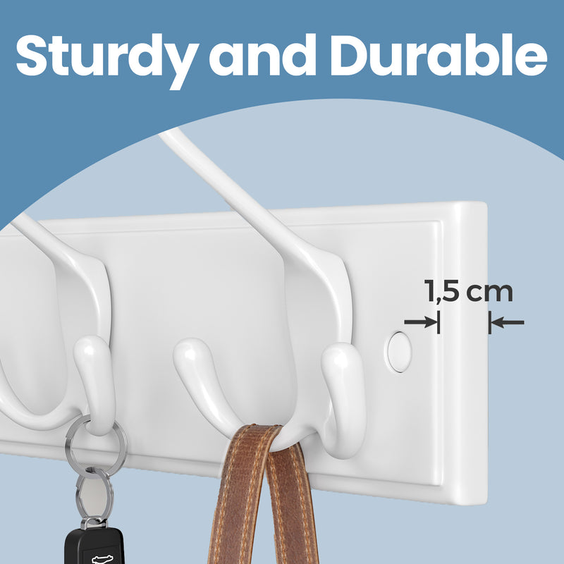 Wall Mounted Coat Rack with 4 Sturdy Metal Tri Hooks for Hallway or Entryway by Songmics