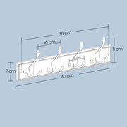 Wall Mounted Coat Rack with 4 Sturdy Metal Tri Hooks for Hallway or Entryway by Songmics