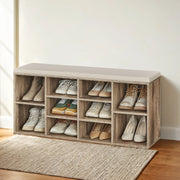 Shoe Storage Bench with Cushion and Adjustable Shelves 10 Compartments by Vasagle
