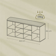 Shoe Storage Bench with Cushion and Adjustable Shelves 10 Compartments by Vasagle