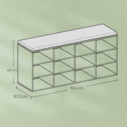 Shoe Storage Bench with Padded Seat and 12 Cubby Compartments for Entryway by Vasagle
