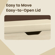 Shoe Storage Bench with Cushion and 3 Compartments for Entryway in Natural Beige by Vasagle