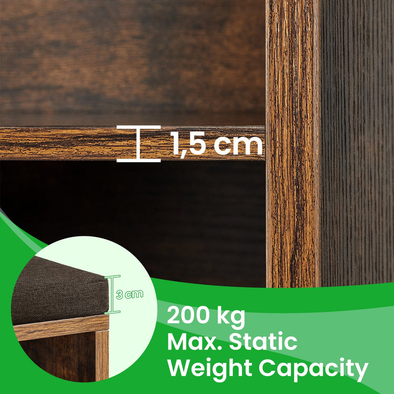 Shoe Storage Bench with Cushioned Seat and 15 Compartments for Entryway by Vasagle